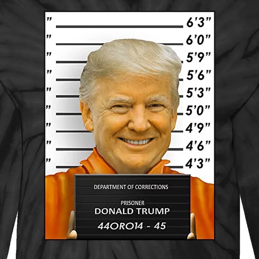 Donald Trump Mugshot Jail Prison Tie-Dye Long Sleeve Shirt