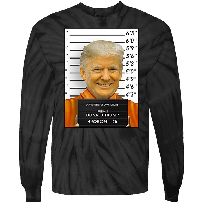 Donald Trump Mugshot Jail Prison Tie-Dye Long Sleeve Shirt