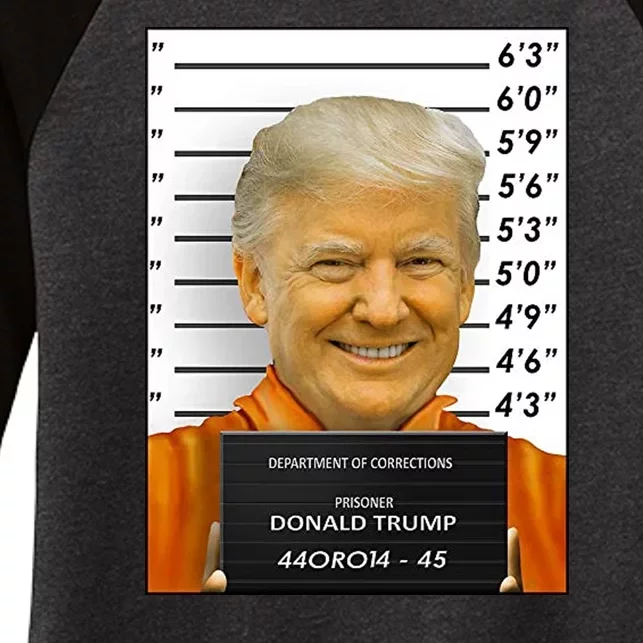 Donald Trump Mugshot Jail Prison Women's Tri-Blend 3/4-Sleeve Raglan Shirt