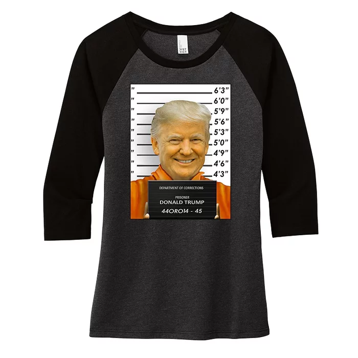 Donald Trump Mugshot Jail Prison Women's Tri-Blend 3/4-Sleeve Raglan Shirt