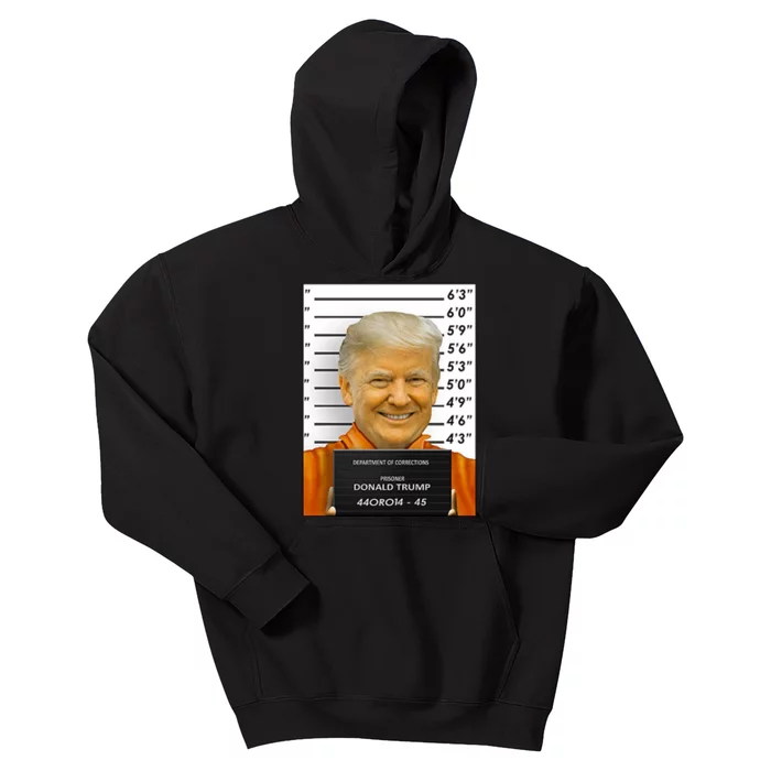 Donald Trump Mugshot Jail Prison Kids Hoodie