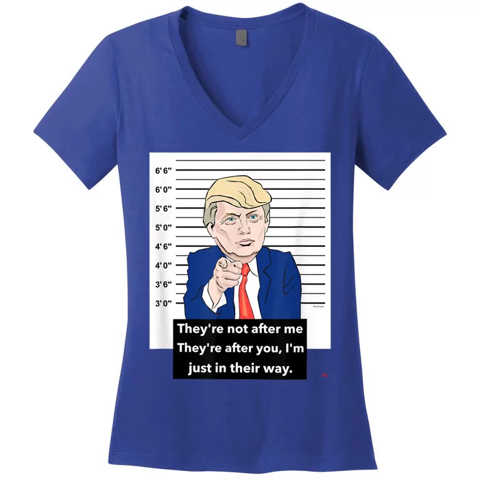 Donald Trump Mugshot Trending Design Support Trump Women's V-Neck T-Shirt