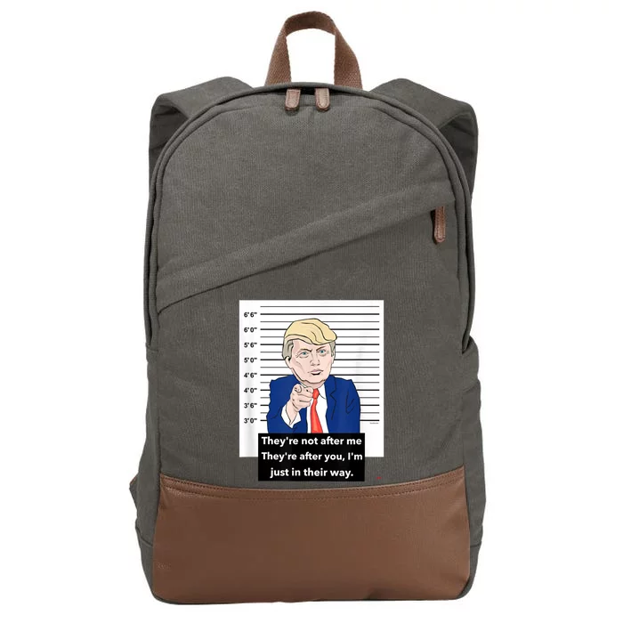 Donald Trump Mugshot Trending Design Support Trump Cotton Canvas Backpack