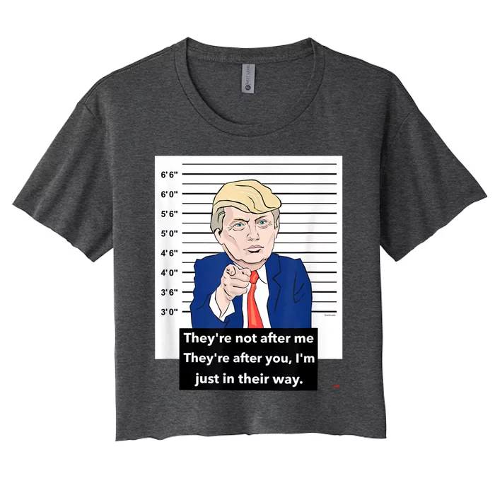 Donald Trump Mugshot Trending Design Support Trump Women's Crop Top Tee