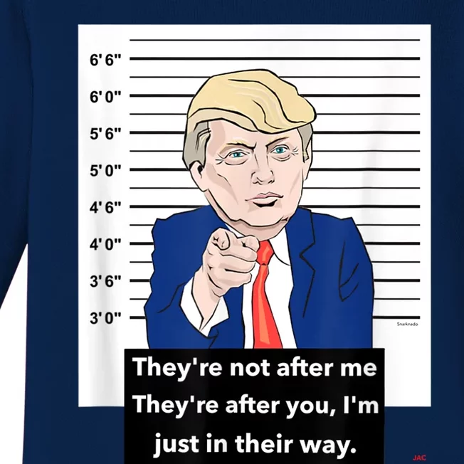 Donald Trump Mugshot Trending Design Support Trump Baby Long Sleeve Bodysuit