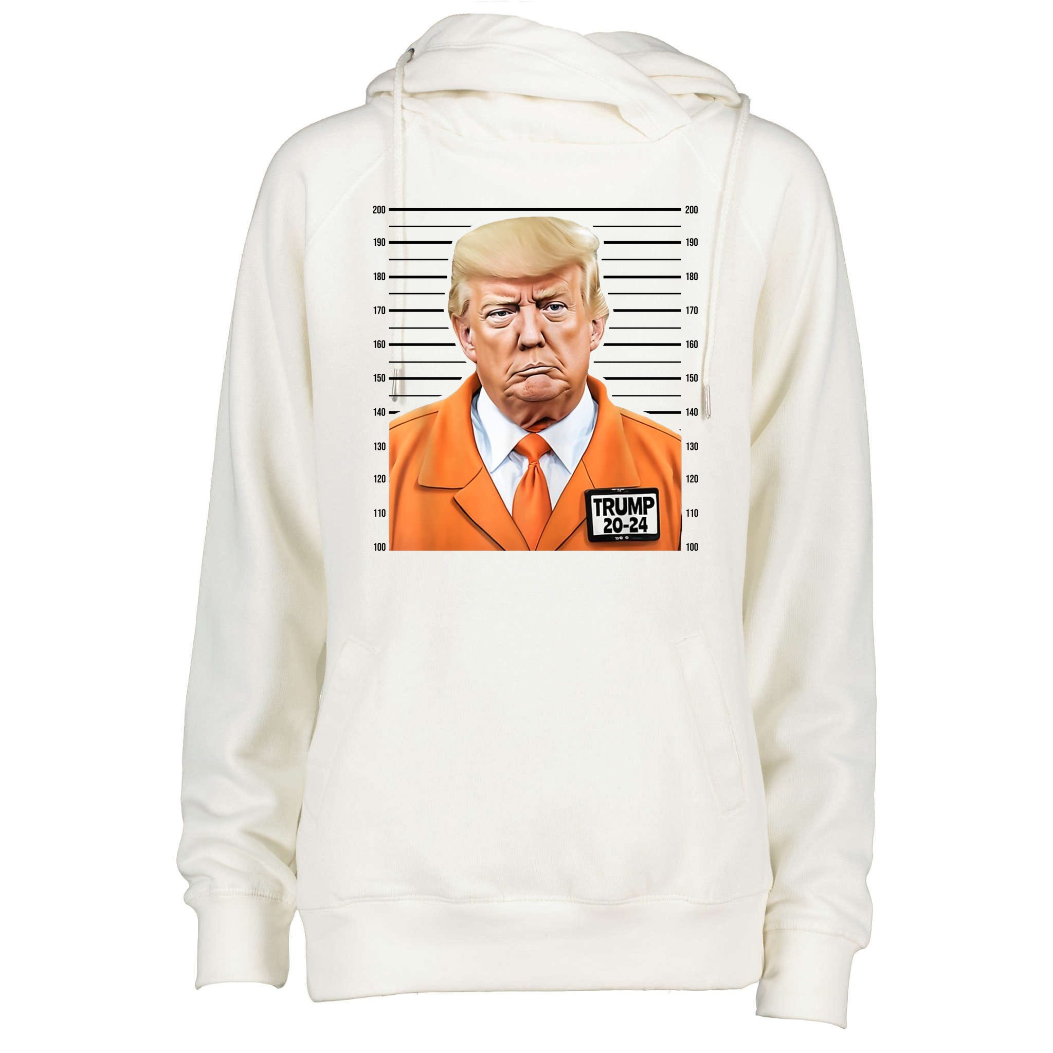 Donald Trump Mug Shot 2024 Orange Jail Suit Womens Funnel Neck Pullover ...