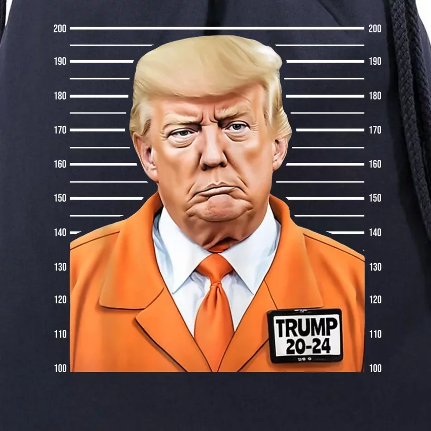 Donald Trump Mug Shot 2024 Orange Jail Suit Drawstring Bag