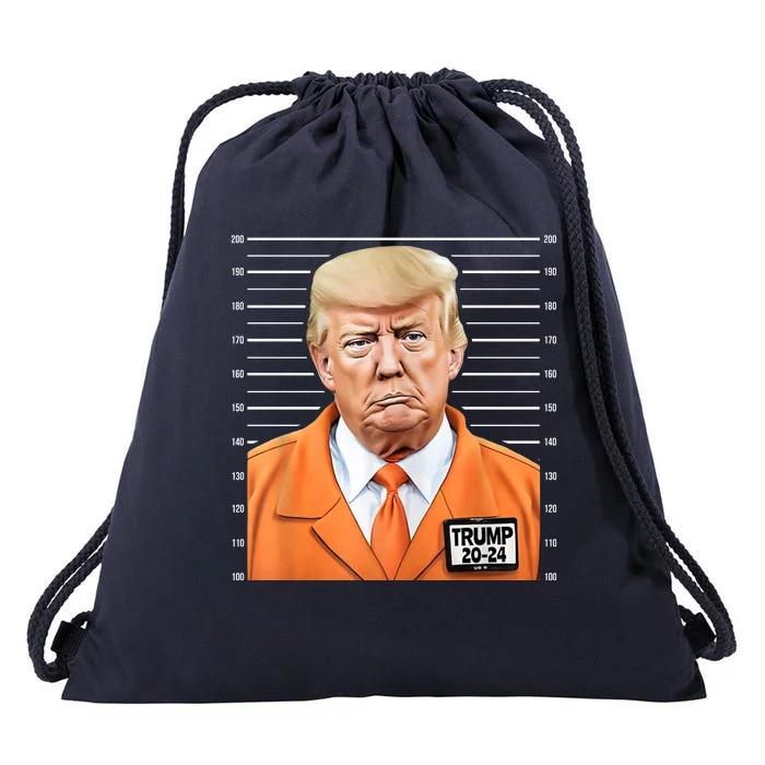 Donald Trump Mug Shot 2024 Orange Jail Suit Drawstring Bag