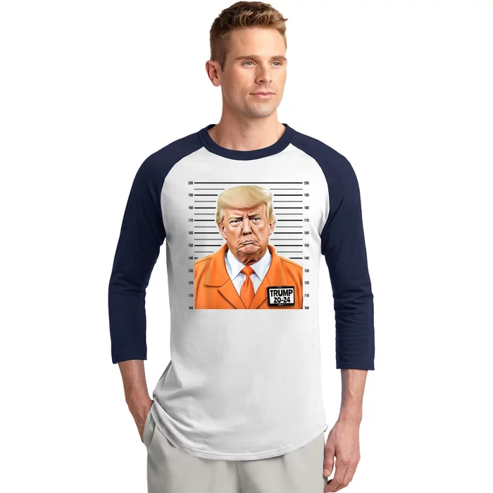 Donald Trump Mug Shot 2024 Orange Jail Suit Baseball Sleeve Shirt