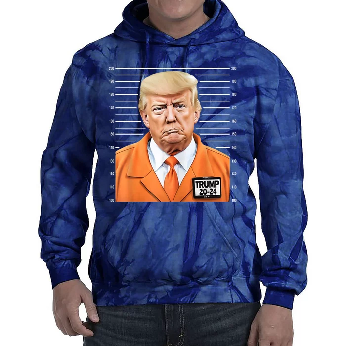 Donald Trump Mug Shot 2024 Orange Jail Suit Tie Dye Hoodie