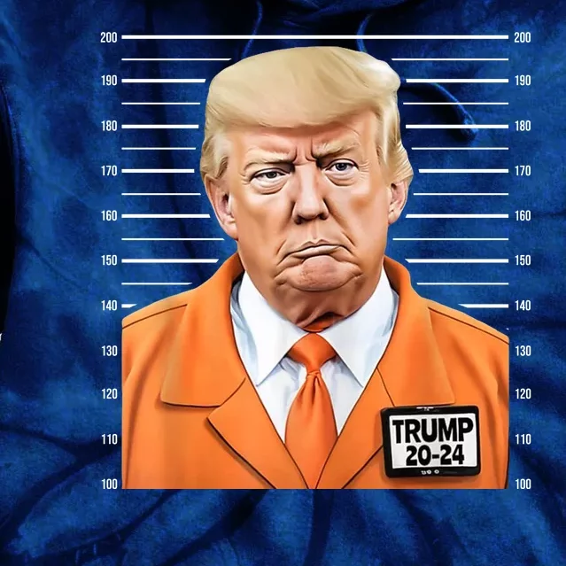 Donald Trump Mug Shot 2024 Orange Jail Suit Tie Dye Hoodie