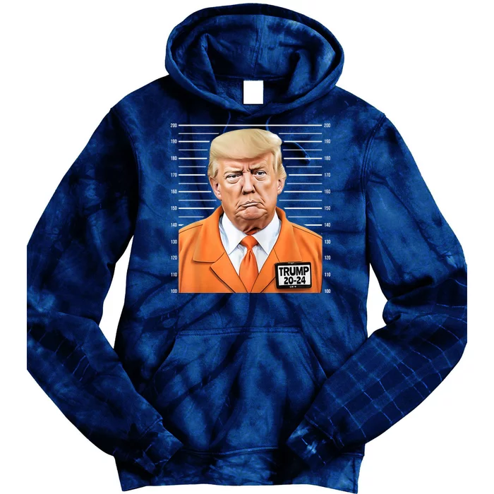 Donald Trump Mug Shot 2024 Orange Jail Suit Tie Dye Hoodie