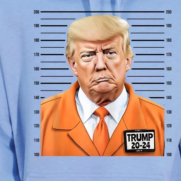 Donald Trump Mug Shot 2024 Orange Jail Suit Unisex Surf Hoodie