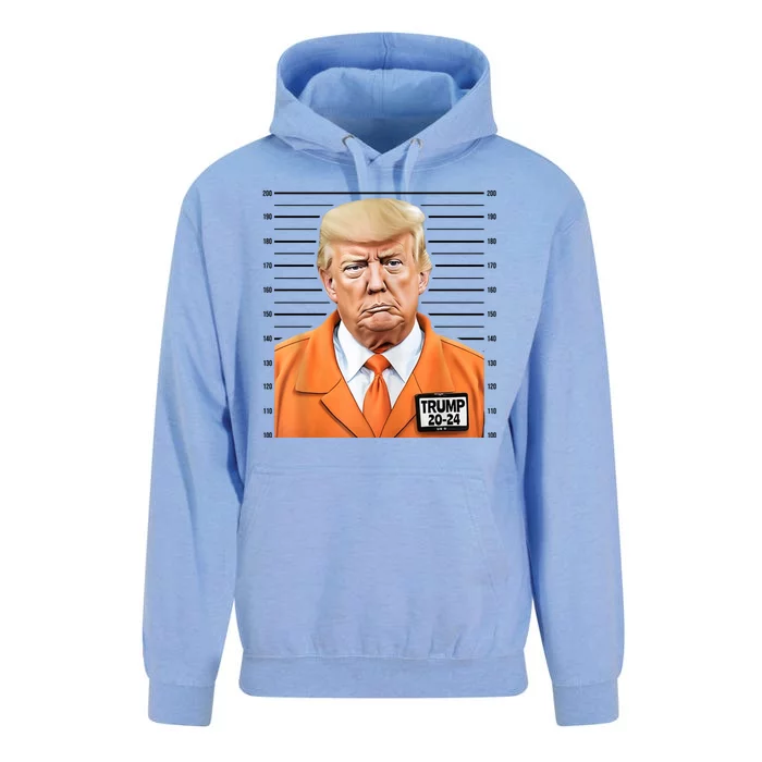 Donald Trump Mug Shot 2024 Orange Jail Suit Unisex Surf Hoodie