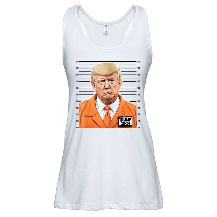 Donald Trump Mug Shot 2024 Orange Jail Suit Ladies Essential Flowy Tank