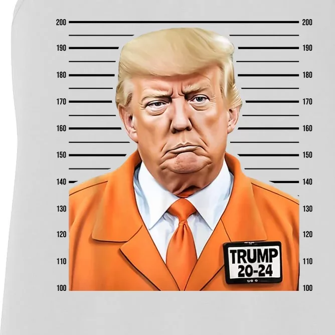 Donald Trump Mug Shot 2024 Orange Jail Suit Women's Racerback Tank