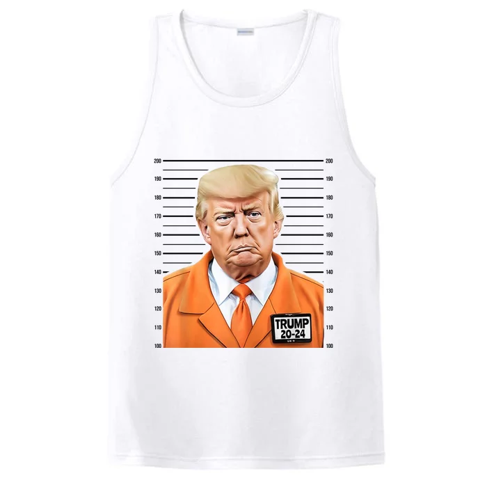 Donald Trump Mug Shot 2024 Orange Jail Suit Performance Tank