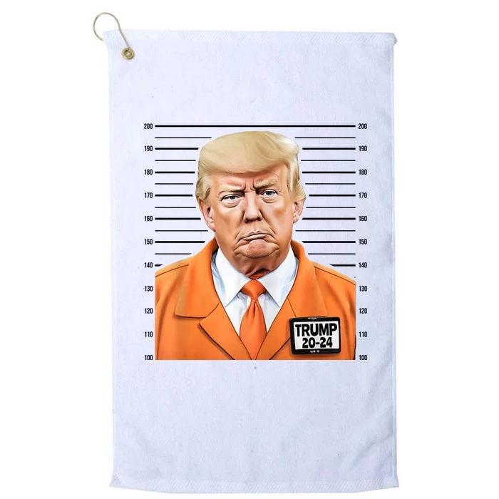 Donald Trump Mug Shot 2024 Orange Jail Suit Platinum Collection Golf Towel