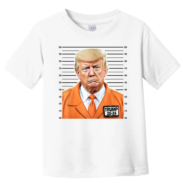 Donald Trump Mug Shot 2024 Orange Jail Suit Toddler T-Shirt