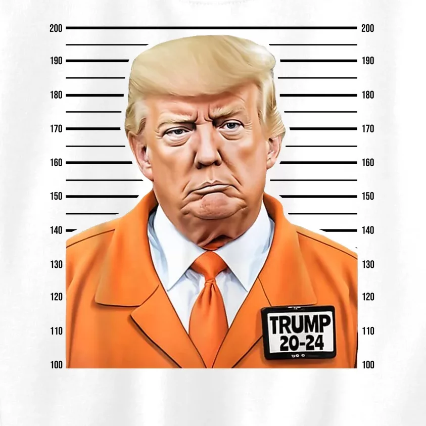 Donald Trump Mug Shot 2024 Orange Jail Suit Kids Sweatshirt