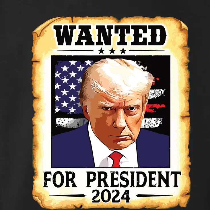 Donald Trump Mug Shot Wanted For Us President 2024 Toddler Hoodie