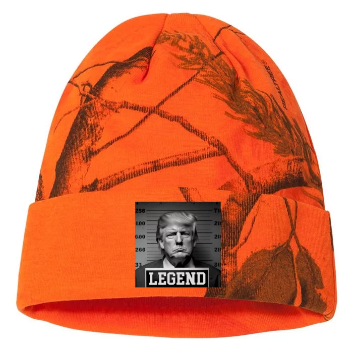 Donald Trump Mugshot Legend Kati - 12in Camo Beanie