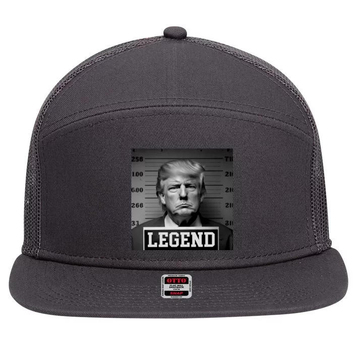 Donald Trump Mugshot Legend 7 Panel Mesh Trucker Snapback Hat