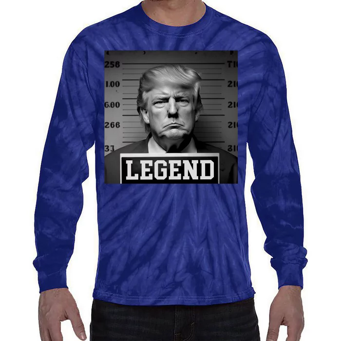 Donald Trump Mugshot Legend Tie-Dye Long Sleeve Shirt