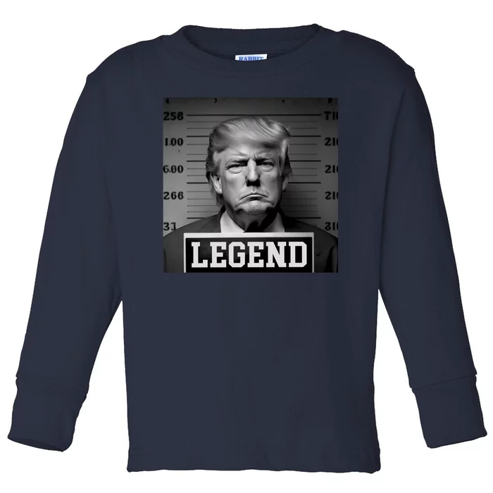 Donald Trump Mugshot Legend Toddler Long Sleeve Shirt