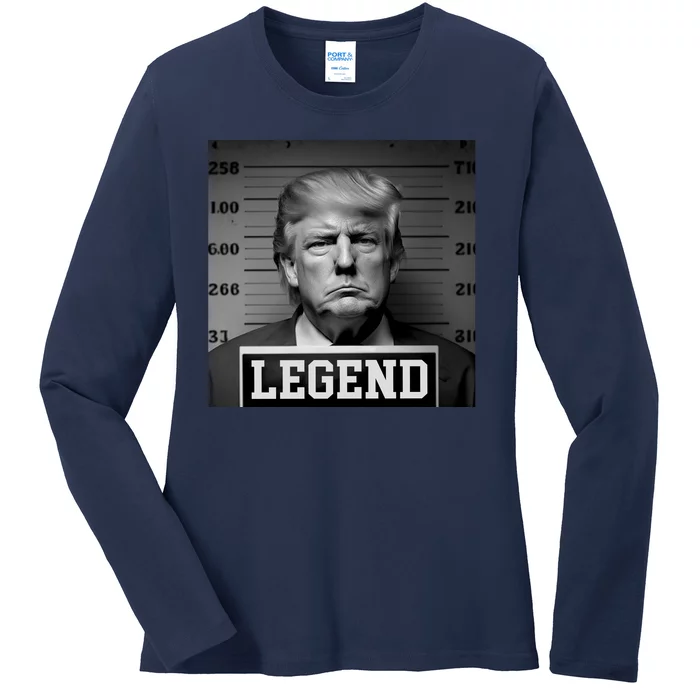 Donald Trump Mugshot Legend Ladies Long Sleeve Shirt