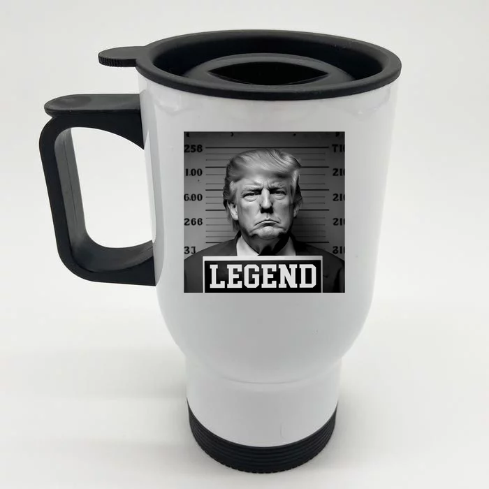 Donald Trump Mugshot Legend Front & Back Stainless Steel Travel Mug