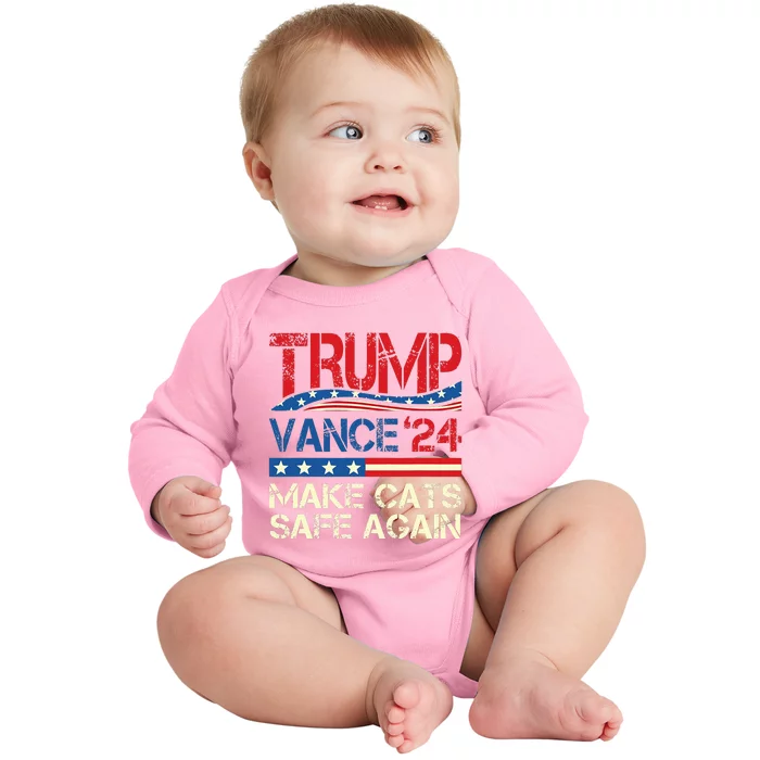 Donald Trump Make Cats Safe Again 2024 Debate Baby Long Sleeve Bodysuit