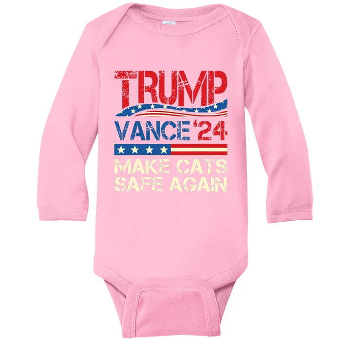 Donald Trump Make Cats Safe Again 2024 Debate Baby Long Sleeve Bodysuit