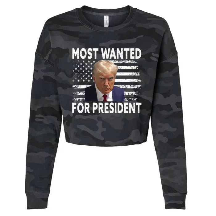 Donald Trump Most Wanted For President 2024 Cropped Pullover Crew