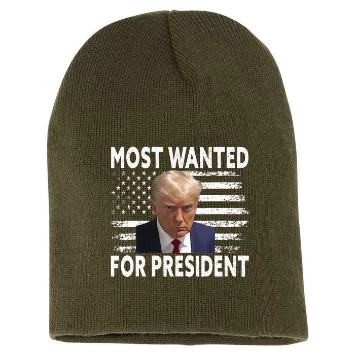 Donald Trump Most Wanted For President 2024 Short Acrylic Beanie