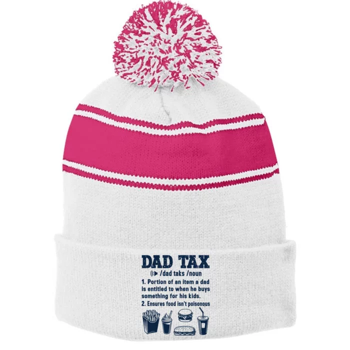 Dad Tax Making Sure Its Not Poiso Fathers Day Dad Joke Stripe Pom Pom Beanie