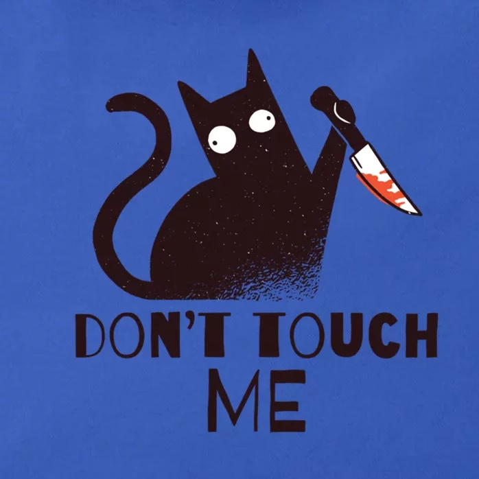 DonT Touch Me Funny Black Cat With Knife Sarcastic Kitten Gift Zip Tote Bag