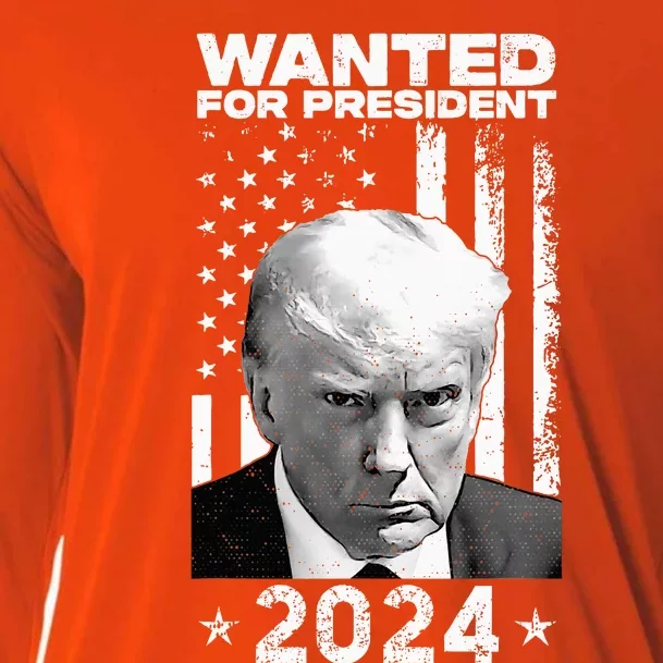 Donald Trump Mug Shot Wanted For U.S. President 2024 Cooling Performance Long Sleeve Crew