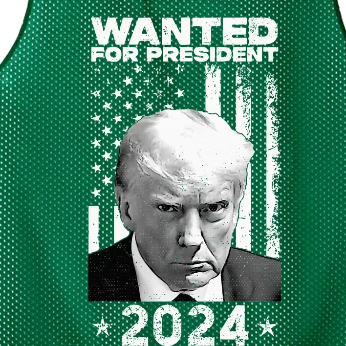 Donald Trump Mug Shot Wanted For U.S. President 2024 Mesh Reversible Basketball Jersey Tank