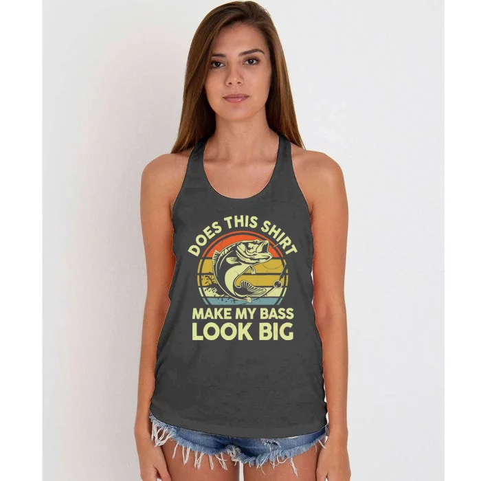 Does This Make My Bass Look Big Father Day Fishing Dad Women's Knotted Racerback Tank