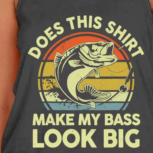 Does This Make My Bass Look Big Father Day Fishing Dad Women's Knotted Racerback Tank