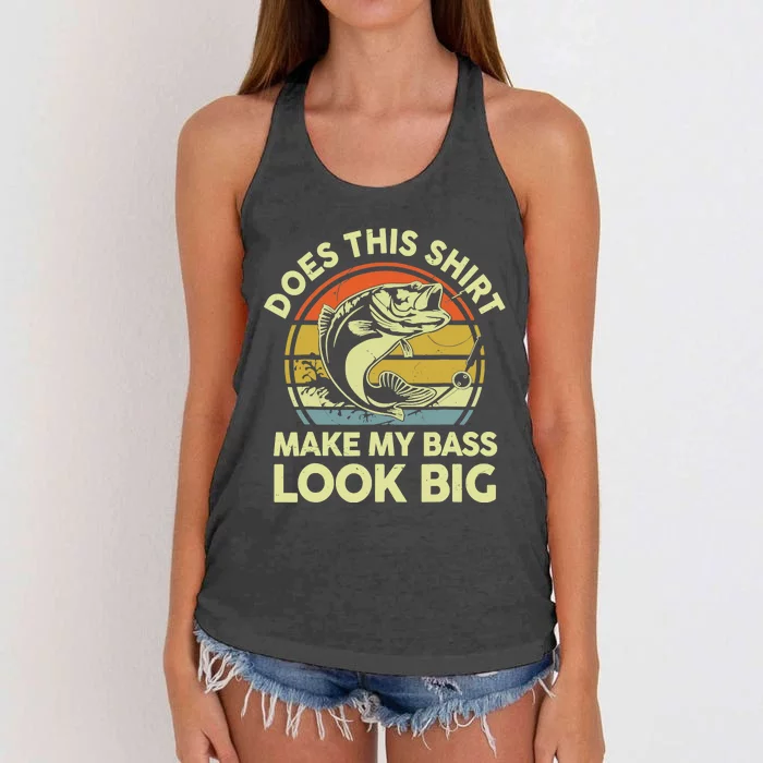 Does This Make My Bass Look Big Father Day Fishing Dad Women's Knotted Racerback Tank