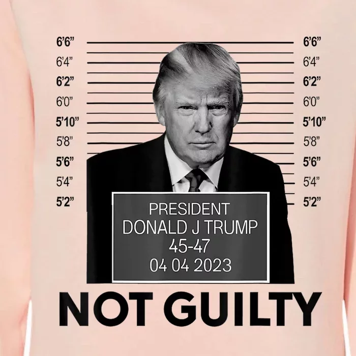 Donald Trump Mugshot Not Guilty Trump Supporter Womens California Wash Sweatshirt