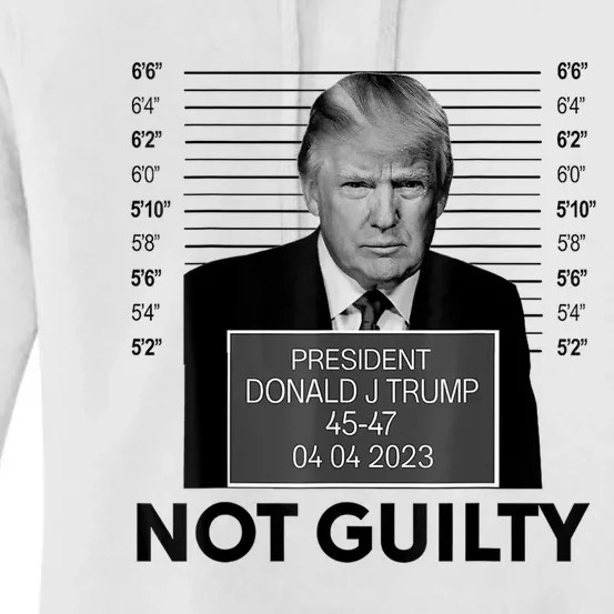 Donald Trump Mugshot Not Guilty Trump Supporter Women's Pullover Hoodie