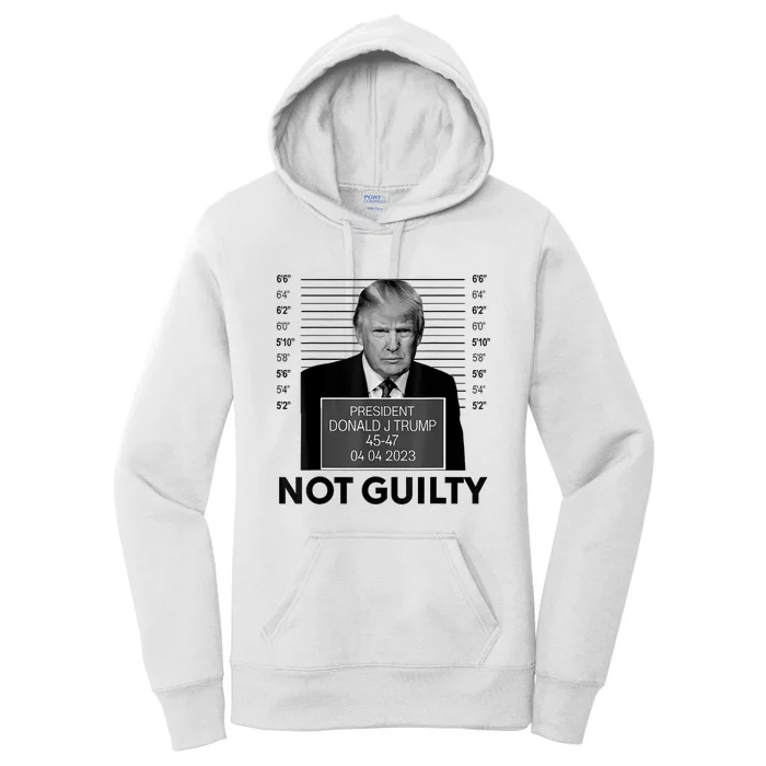 Donald Trump Mugshot Not Guilty Trump Supporter Women's Pullover Hoodie