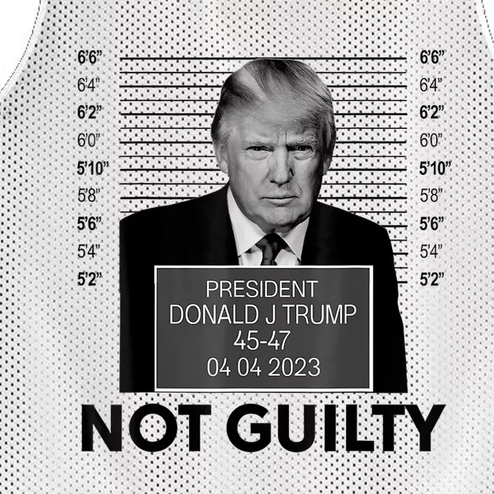 Donald Trump Mugshot Not Guilty Trump Supporter Mesh Reversible Basketball Jersey Tank