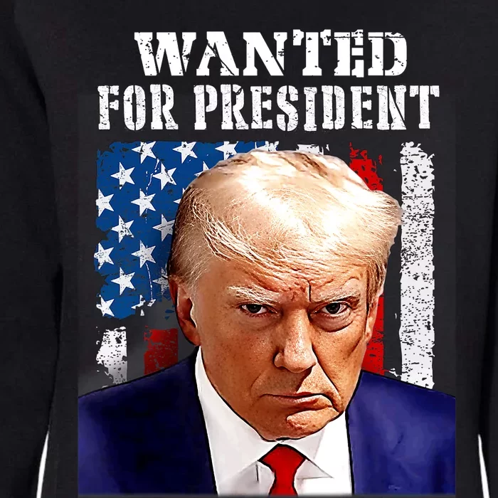 Donald Trump Mug Shot Wanted For U.S. President 2024 Womens California Wash Sweatshirt