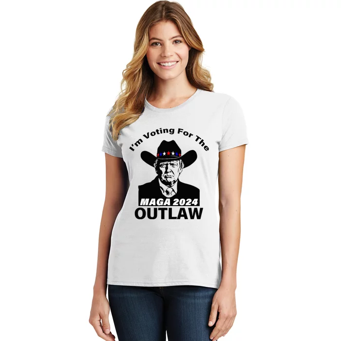 Donald Trump Maga IM Voting For The Outlaw 2024 Women's T-Shirt