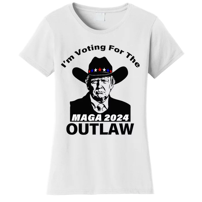 Donald Trump Maga IM Voting For The Outlaw 2024 Women's T-Shirt