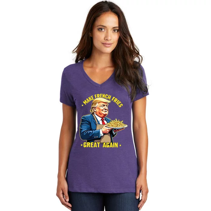 Donald Trump Make French Fries Great Again Women's V-Neck T-Shirt